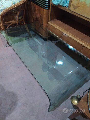 Tavolo in vetro curvato trasparente,Fontana Arte