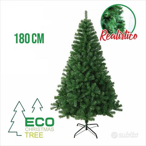 Albero di natale pino realistico verde 180cm