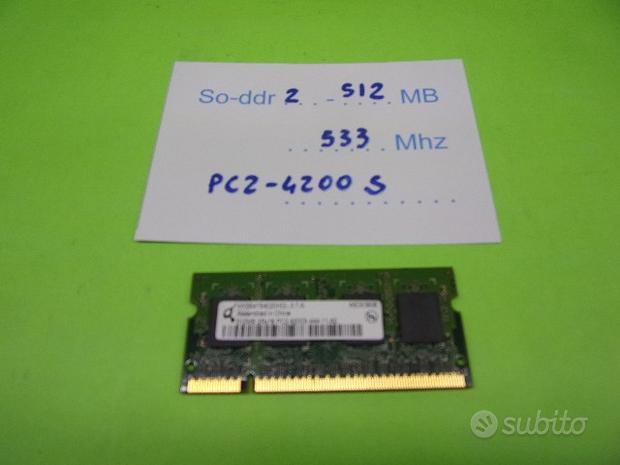 Memoria SO-DIMM DDR2 512 Mbyte, 533 Mhz PC2-4200